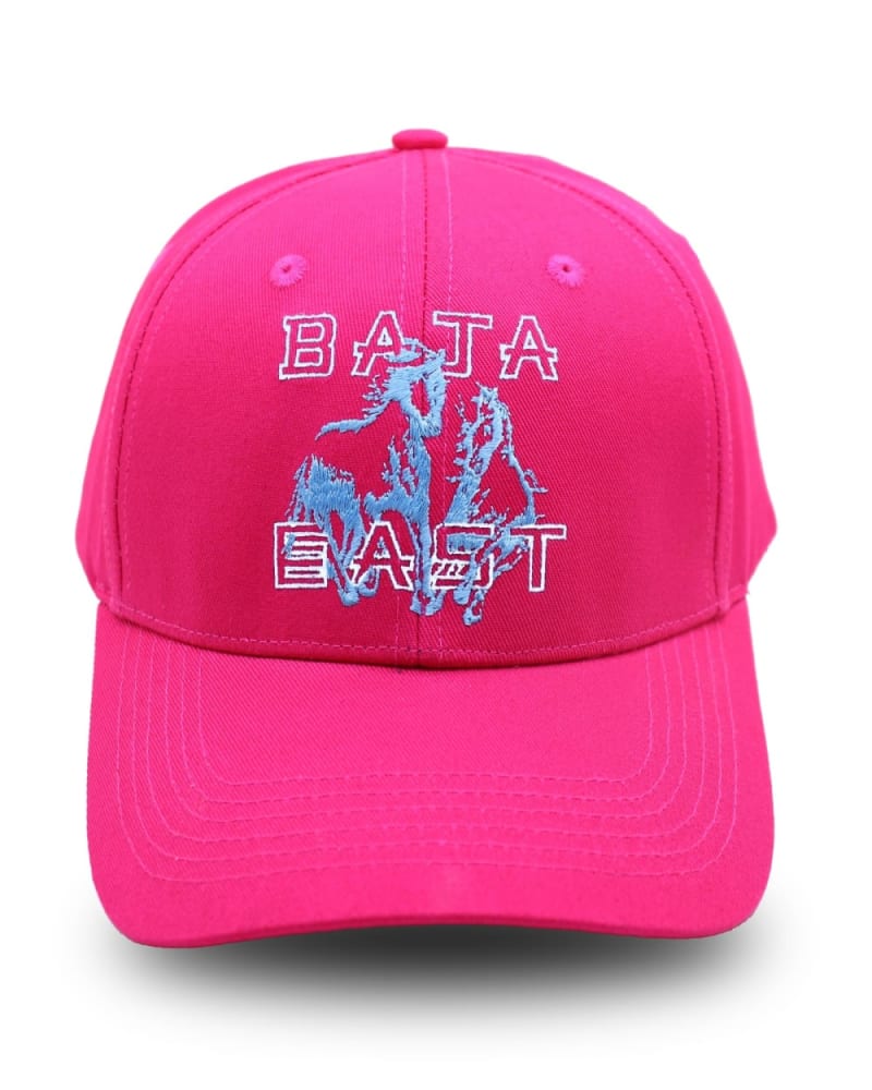 Front of a size one-size-fits-all Freedom Horses Baseball Cap in Fuchsia by BAST EAST. | dia_product_style_image_id:281886